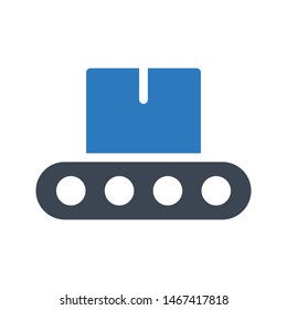 conveyor glyph colour vector icon
