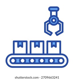 Icono de transportador azul Ilustración vectorial