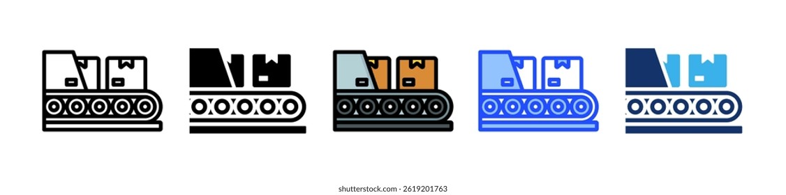 Conveyor Icon Collection With Multiple Styles