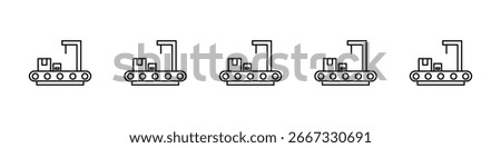 Conveyor icon design, logo, app, UI. Vector illustration, EPS