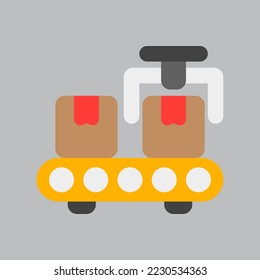 Conveyor icon in flat style about logistics, use for website mobile app presentation