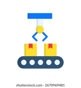 Conveyor Icon Flat Vector Illustration