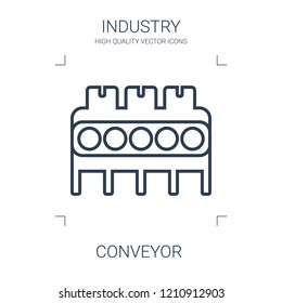 conveyor icon. high quality line conveyor icon on white background. from industry collection flat trendy vector conveyor symbol. use for web and mobile