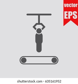 Conveyor icon infographic isolated in flat style.Vector illustration.