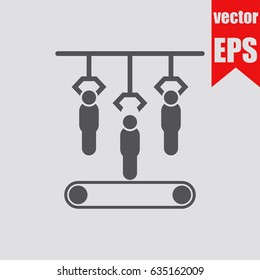 Conveyor icon infographic isolated in flat style.Vector illustration.