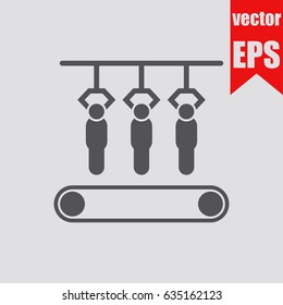 Conveyor icon infographic isolated in flat style.Vector illustration.