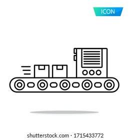 Conveyor icon isolated on white background.