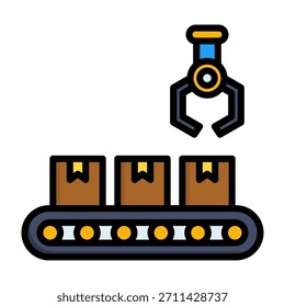 Ilustración vectorial de color de línea de iconos de transportador
