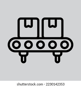 Conveyor icon in line style about logistics, use for website mobile app presentation