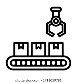 Ilustración vectorial de línea de iconos de transportador