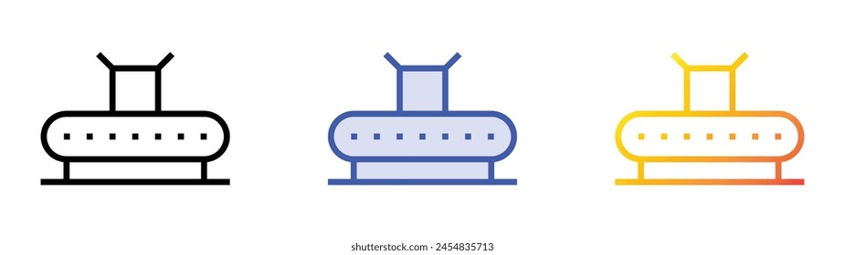 icono de transportador. Diseño de estilo de relleno lineal, azul y degradado aislado sobre fondo blanco