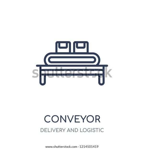 Conveyor Icon Conveyor Linear Symbol Design Stock Vector (Royalty Free ...