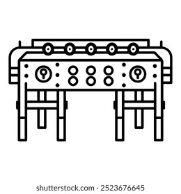 conveyor icon or modern line symbol. Vector line art and icon design with bold outline. Black and white Pixel Perfect minimalistic symbol isolated white background. Silhouette simple thin sign