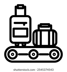 Conveyor icon in Outline Style. Line Art. Line Art