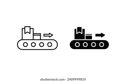 Conveyor Icon Set. Vector Illustration