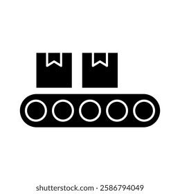 conveyor icon, simple flat style, illustration, logo sign symbol pictogram template, for ui or ux isolated on white for mobile app, editable