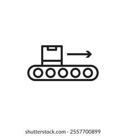 Conveyor icon Thin line art collection