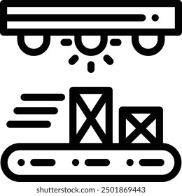 conveyor icon. Thin Linear Style Design Isolated On White Background