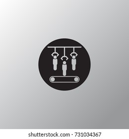 Conveyor icon in trendy isolated on grey background.Vector illustration.