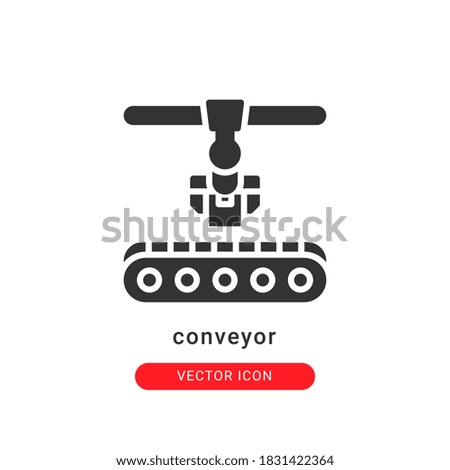 conveyor icon vector illustration. conveyor icon glyph design.