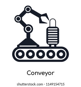 Conveyor icon vector isolated on white background for your web and mobile app design, Conveyor logo concept