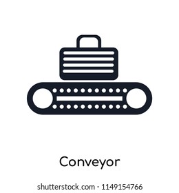 Conveyor icon vector isolated on white background for your web and mobile app design, Conveyor logo concept