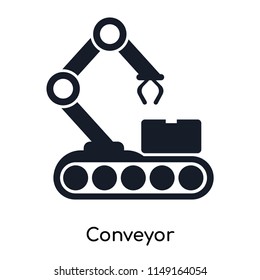 Conveyor icon vector isolated on white background for your web and mobile app design, Conveyor logo concept