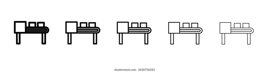 conveyor icon vector thin outline style sign
