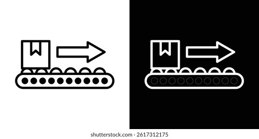 Conveyor icon vector for web and mobile app. Symbol isolated.