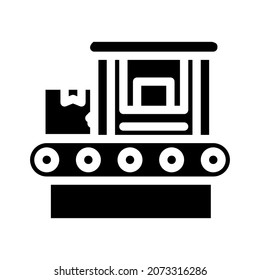conveyor line glyph icon vector. conveyor line sign. isolated contour symbol black illustration
