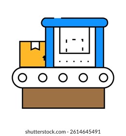 conveyor line line icon vector. conveyor line sign. isolated symbol illustration