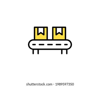 Icono de la línea de envío. Símbolo vectorial en estilo plano y a la moda sobre fondo blanco. El comercio canta por el diseño.