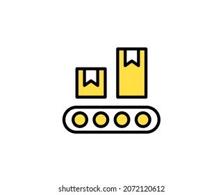 Conveyor line icon. Vector symbol in trendy flat style on white background. Commerce sing for design.