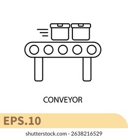 conveyor line icons  symbol vector elements for infographic web