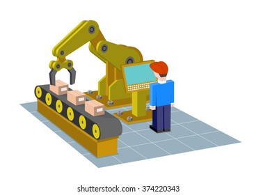 conveyor line packing of production flat style