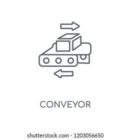 Conveyor linear icon. Conveyor concept stroke symbol design. Thin graphic elements vector illustration, outline pattern on a white background, eps 10.