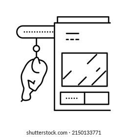 conveyor machine chicken factory line icon vector. conveyor machine chicken factory sign. isolated contour symbol black illustration