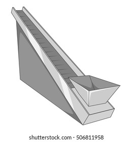 Conveyor machine icon. Gray monochrome illustration of conveyor vector icon for web design