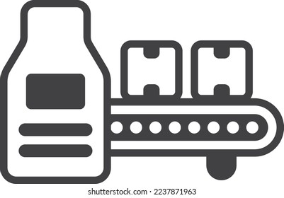 conveyor machinery illustration in minimal style isolated on background