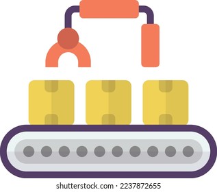conveyor machinery illustration in minimal style isolated on background