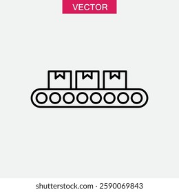 Conveyor outline icon, vector simple linear illustration for web and app..eps