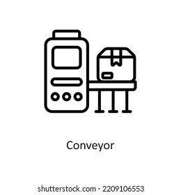 Conveyor Outline Vector Icon Design illustration on White background. EPS 10 File