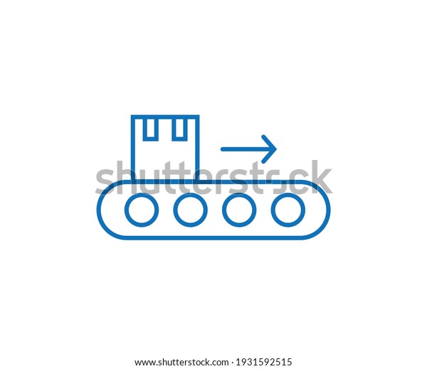 Conveyor Outline Vector Icon Sign Symbol Stock Vector (Royalty Free ...