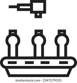 Conveyor Plant Sorting Outline Icon