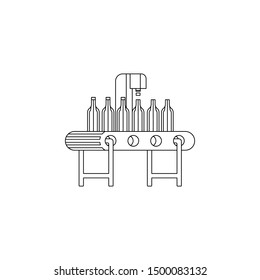 conveyor production icon. Element of production for mobile concept and web apps icon. Outline, thin line icon for website design and development, app development
