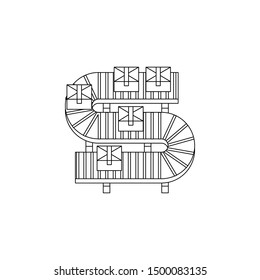 conveyor production icon. Element of production for mobile concept and web apps icon. Outline, thin line icon for website design and development, app development