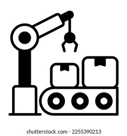 Vector de la planta de producción de transporte aislado en fondo blanco