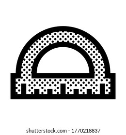 Conveyor Ruler. Icon Filled with Dots.