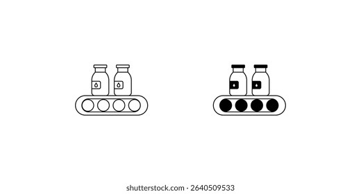 conveyor set icon with white background vector stock illustration