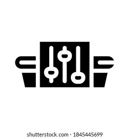 conveyor settings glyph icon vector. conveyor settings sign. isolated contour symbol black illustration